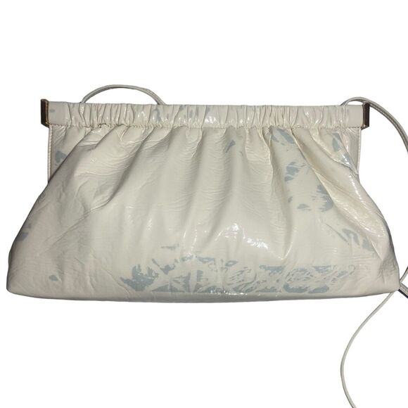 Nanushka The Bar Clutch Shoulder Bag Cream White Faux Leather Evening Purse - Picture 2 of 14